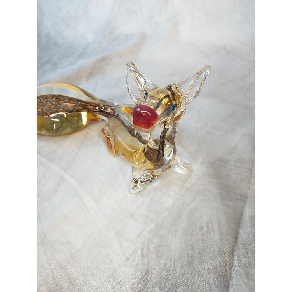 Vintage J.I. Co Murano Glass Fox Figurine Large Piece Good Condition - Picture 7 of 16